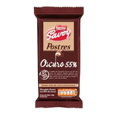 Chocolate Postres Oscuro Savoy 200g 40% y 55%
