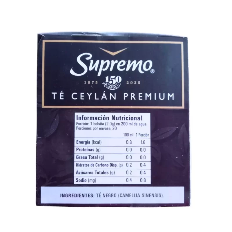 Té Supremo Ceylán Premium Negro 100g - Imagen 2