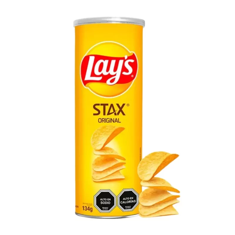 Papas Fritas Stax Tarro 134 g sabores Original, Queso o Cebolla