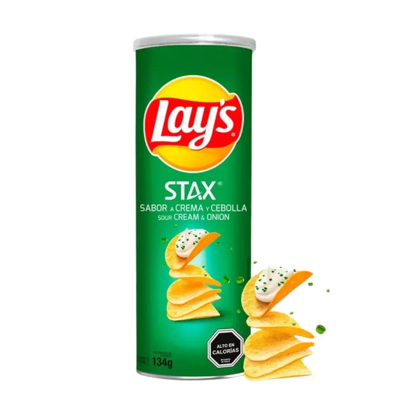 Papas Fritas Stax Tarro 134 g sabores Original, Queso o Cebolla