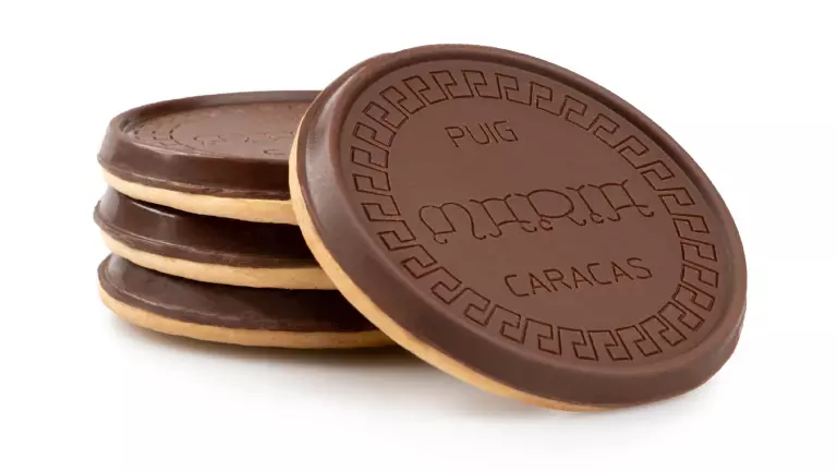 Imagen del empaque de las Galletas Delicias María de Puig en su versión de 36g, ideales como snack o para acompañar el café. Imagen del empaque de las Galletas Delicias María de Puig en su versión de 36g, ideales como snack o para acompañar el café.