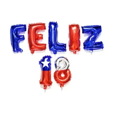 Globo metálico "Feliz 18"