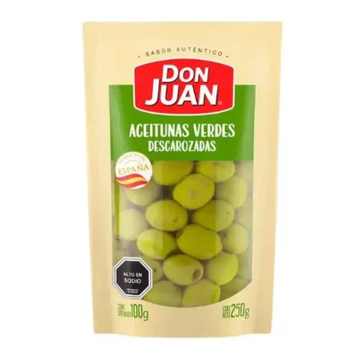 Aceitunas Verdes Don Juan Descarozadas Bolsa 250 g sin carozo