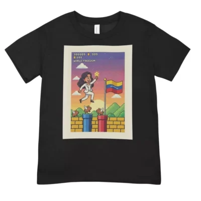 Polera Nivel Libertad Completado con diseño frontal negra