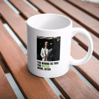 Taza María Corina You Wanna Be Free con diseño frontal