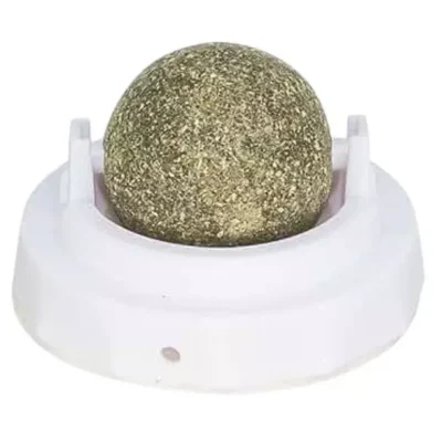 Juguete bola de catnip giratoria adhesiva para gatos