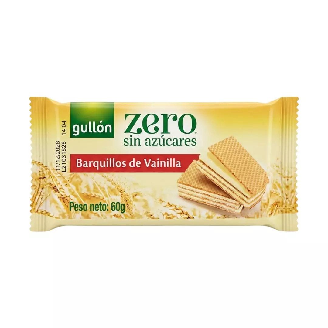 Barquillos Vainilla Sin Azúcar Gullón 60g barquillos vainilla sin azúcar Gullón 60g