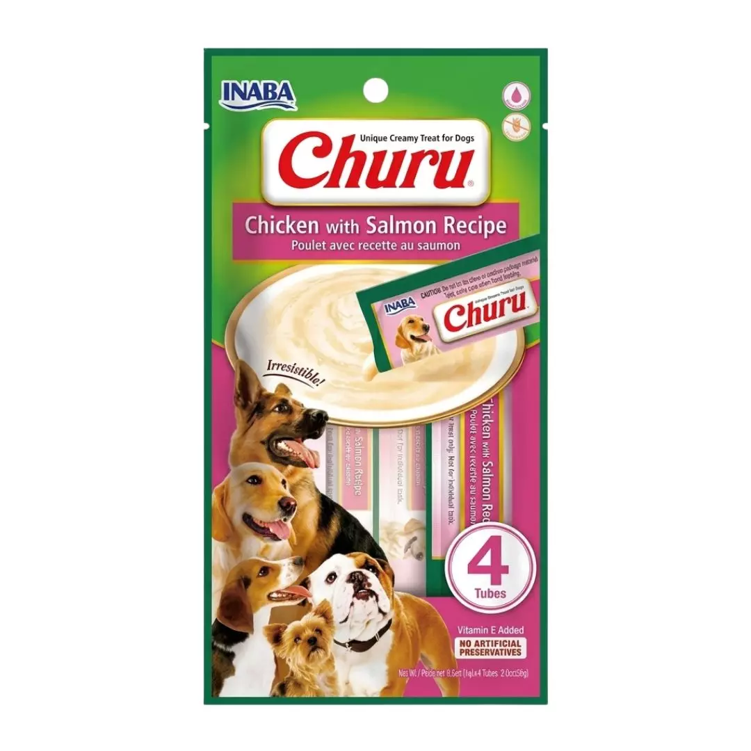 Churu Pollo con Salmón para Perros – Pack 4 Unidades